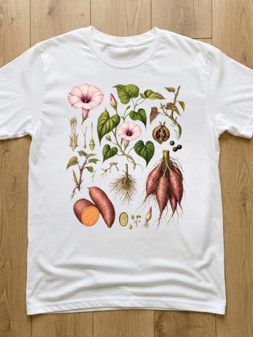 Sweet Potato Botanical Print T-Shirt